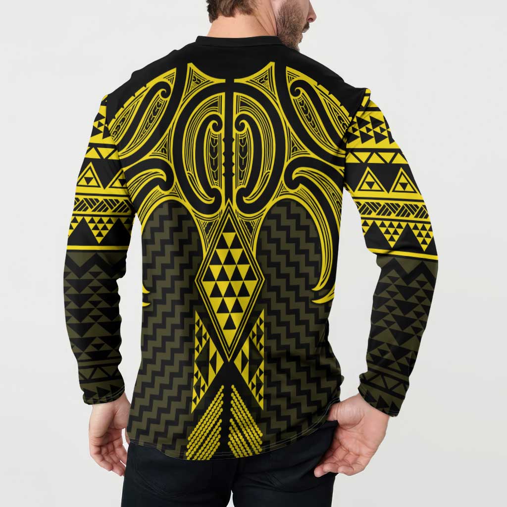 Mahi-dawg Maori Ta Moko Poutama Art Button Sweatshirt