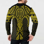 Mahi-dawg Maori Ta Moko Poutama Art Button Sweatshirt