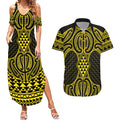 Mahi-dawg Maori Ta Moko Poutama Art Couples Matching Summer Maxi Dress and Hawaiian Shirt