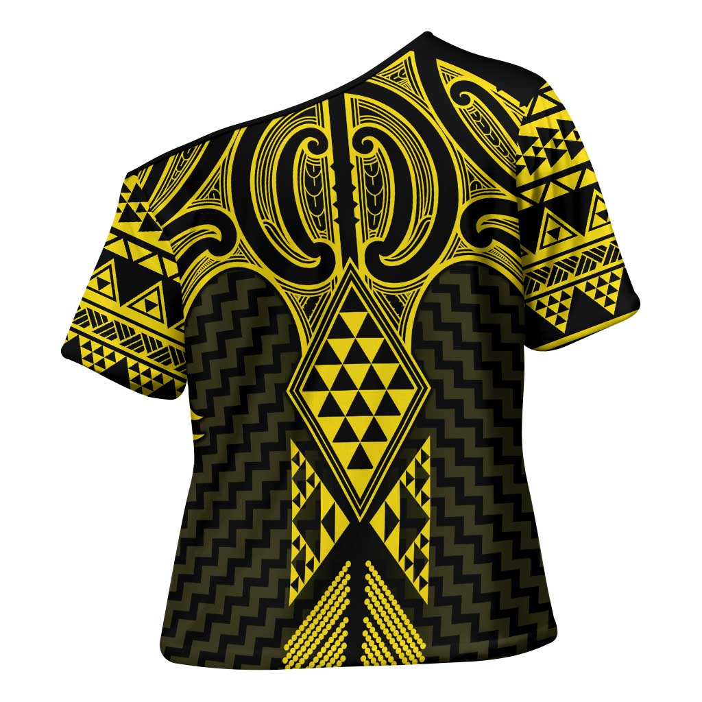 Mahi-dawg Maori Ta Moko Poutama Art Cross Shoulder Shirt - Aussie Hoodie