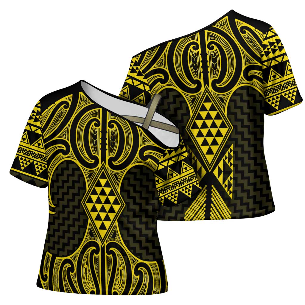 Mahi-dawg Maori Ta Moko Poutama Art Cross Shoulder Shirt - Aussie Hoodie