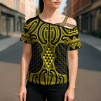 Mahi-dawg Maori Ta Moko Poutama Art Cross Shoulder Shirt - Aussie Hoodie