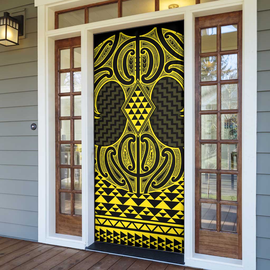 Mahi-dawg Maori Ta Moko Poutama Art Door Cover - Aussie Hoodie