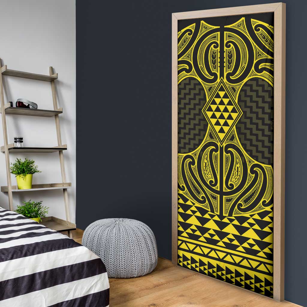 Mahi-dawg Maori Ta Moko Poutama Art Door Cover - Aussie Hoodie