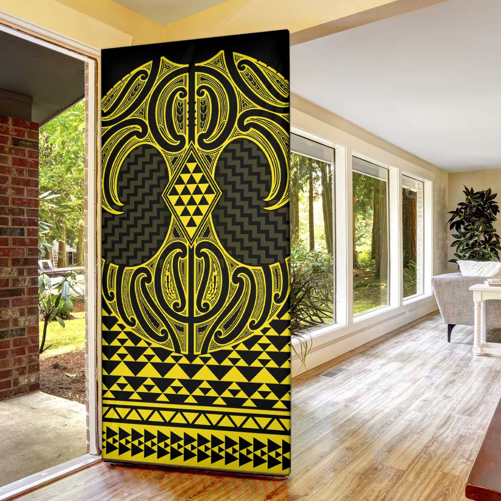 Mahi-dawg Maori Ta Moko Poutama Art Door Cover - Aussie Hoodie