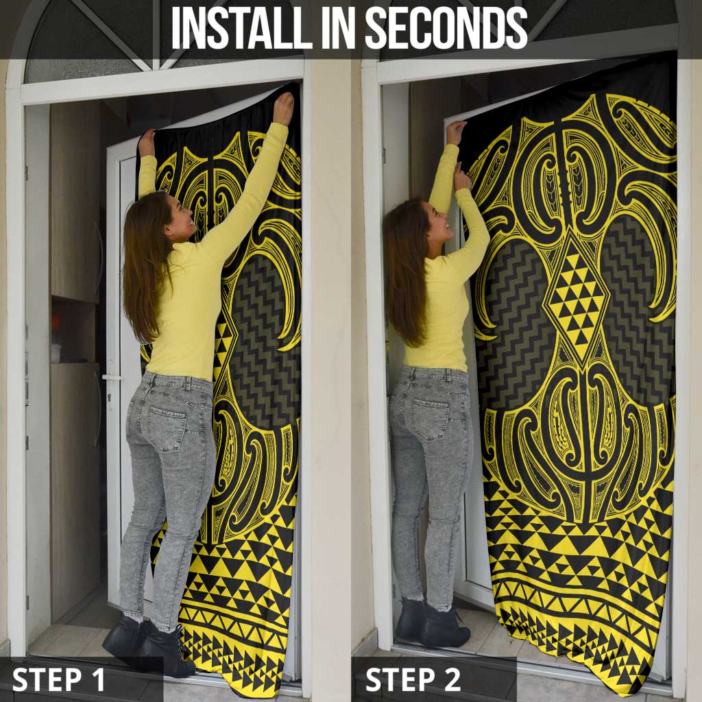 Mahi-dawg Maori Ta Moko Poutama Art Door Cover - Aussie Hoodie