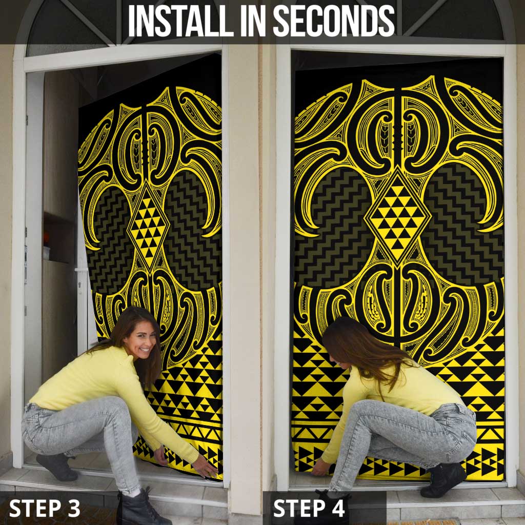 Mahi-dawg Maori Ta Moko Poutama Art Door Cover - Aussie Hoodie