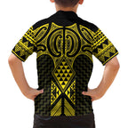 Mahi-dawg Maori Ta Moko Poutama Art Family Matching Long Sleeve Bodycon Dress and Hawaiian Shirt