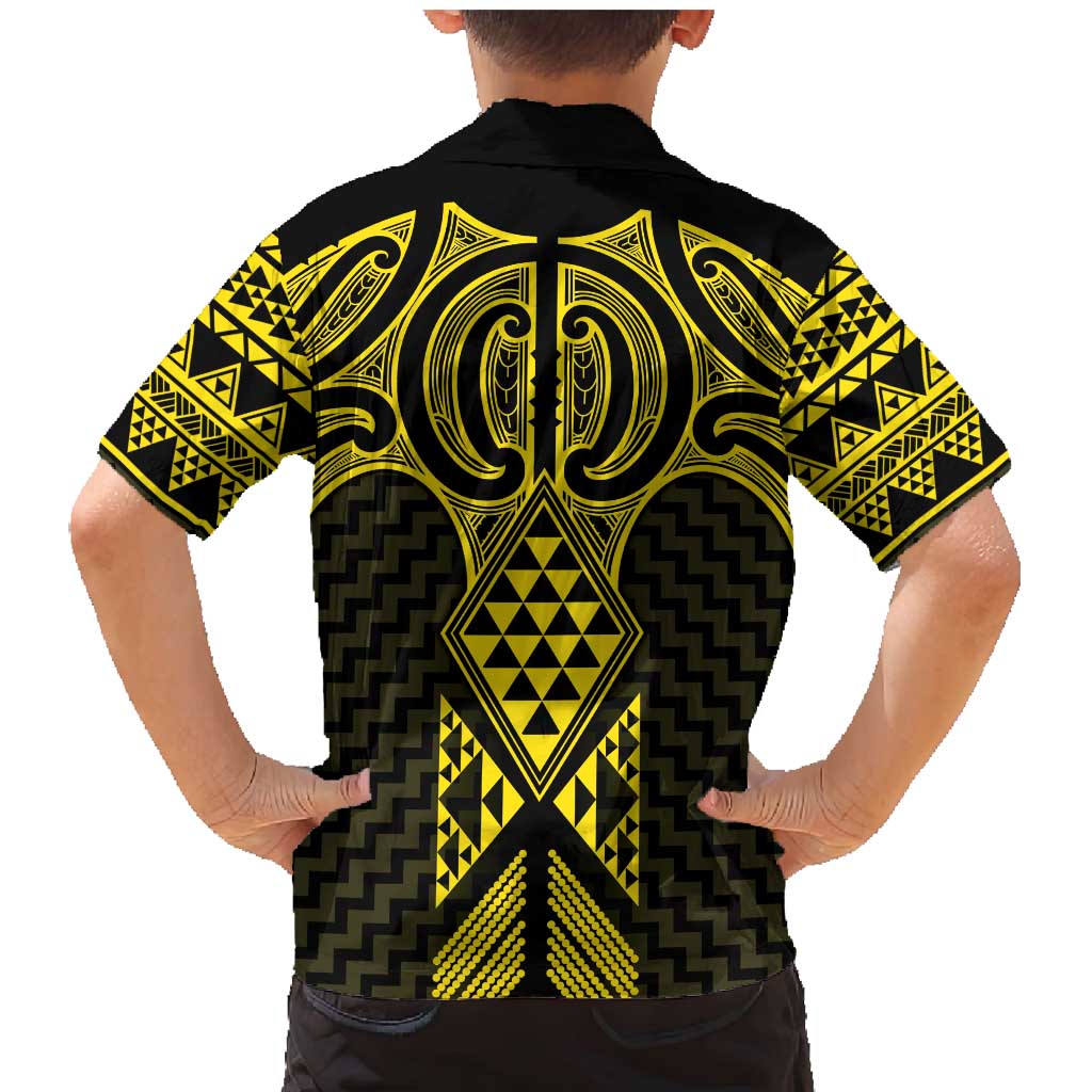 Mahi-dawg Maori Ta Moko Poutama Art Family Matching Mermaid Dress and Hawaiian Shirt