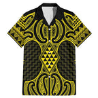 Mahi-dawg Maori Ta Moko Poutama Art Family Matching Mermaid Dress and Hawaiian Shirt