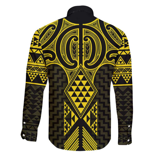 Mahi-dawg Maori Ta Moko Poutama Art Family Matching Off Shoulder Short Dress and Hawaiian Shirt