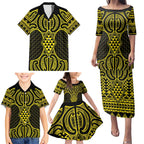 Mahi-dawg Maori Ta Moko Poutama Art Family Matching Puletasi and Hawaiian Shirt