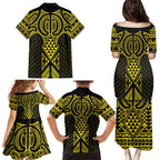 Mahi-dawg Maori Ta Moko Poutama Art Family Matching Puletasi and Hawaiian Shirt