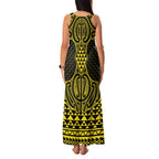 Mahi-dawg Maori Ta Moko Poutama Art Family Matching Tank Maxi Dress and Hawaiian Shirt