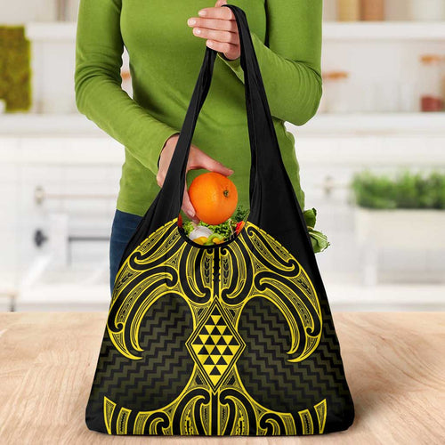 Mahi-dawg Maori Ta Moko Poutama Art Grocery Bag