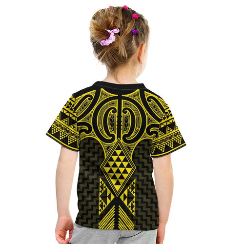 Mahi-dawg Maori Ta Moko Poutama Art Kid T Shirt
