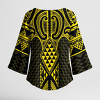 Mahi-dawg Maori Ta Moko Poutama Art Kimono Sleeve Blouse - Aussie Hoodie