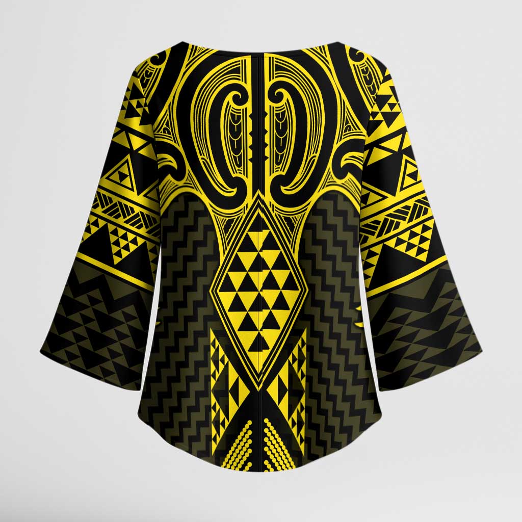 Mahi-dawg Maori Ta Moko Poutama Art Kimono Sleeve Blouse - Aussie Hoodie