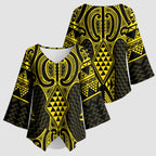 Mahi-dawg Maori Ta Moko Poutama Art Kimono Sleeve Blouse - Aussie Hoodie