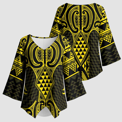 Mahi-dawg Maori Ta Moko Poutama Art Kimono Sleeve Blouse - Aussie Hoodie
