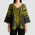 Mahi-dawg Maori Ta Moko Poutama Art Kimono Sleeve Blouse - Aussie Hoodie