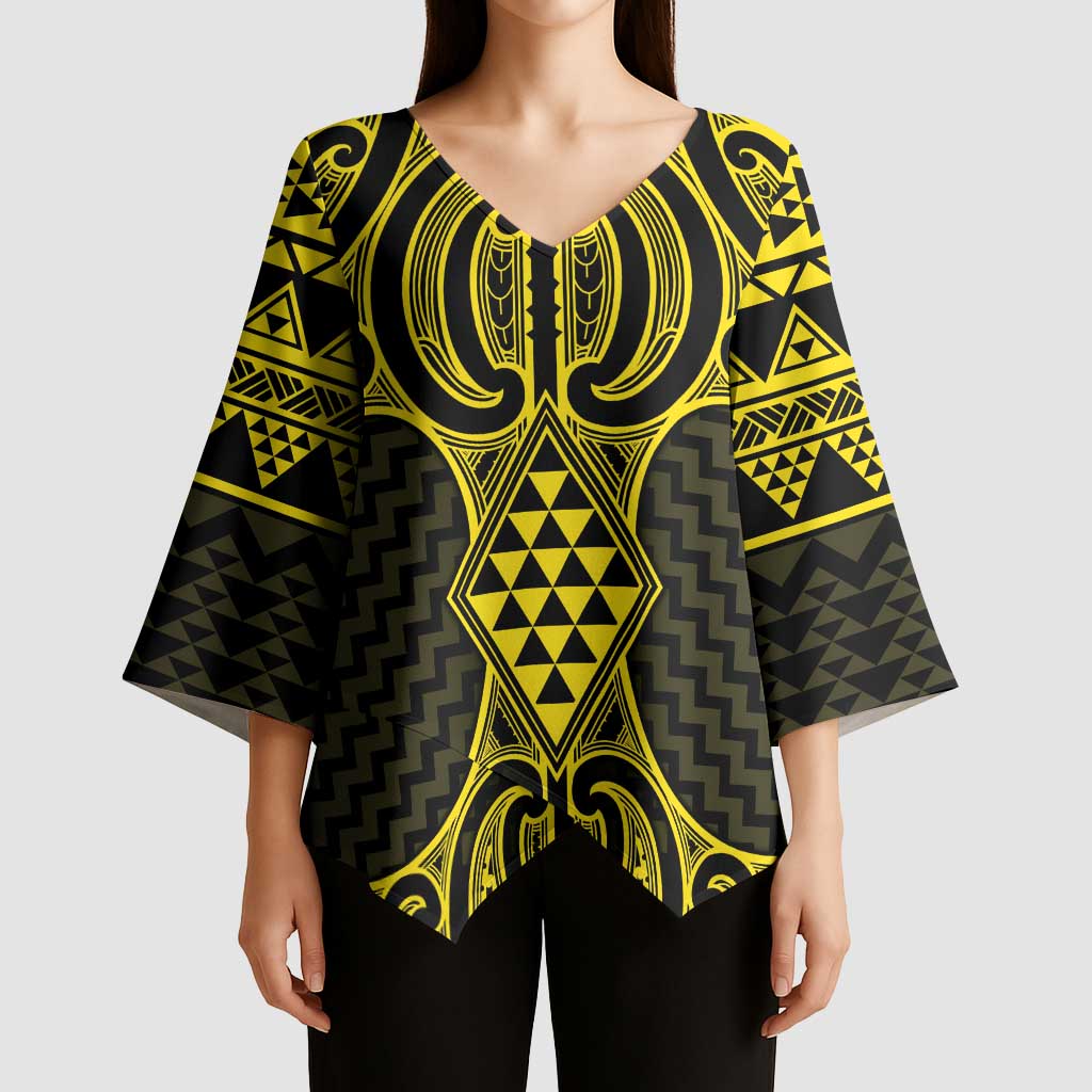 Mahi-dawg Maori Ta Moko Poutama Art Kimono Sleeve Blouse - Aussie Hoodie