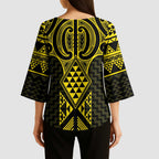 Mahi-dawg Maori Ta Moko Poutama Art Kimono Sleeve Blouse - Aussie Hoodie