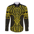 Mahi-dawg Maori Ta Moko Poutama Art Long Sleeve Button Shirt