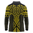 Mahi-dawg Maori Ta Moko Poutama Art Long Sleeve Polo Shirt