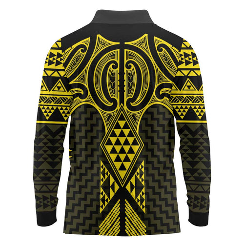 Mahi-dawg Maori Ta Moko Poutama Art Long Sleeve Polo Shirt