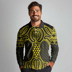 Mahi-dawg Maori Ta Moko Poutama Art Long Sleeve Polo Shirt