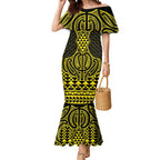 Mahi-dawg Maori Ta Moko Poutama Art Mermaid Dress