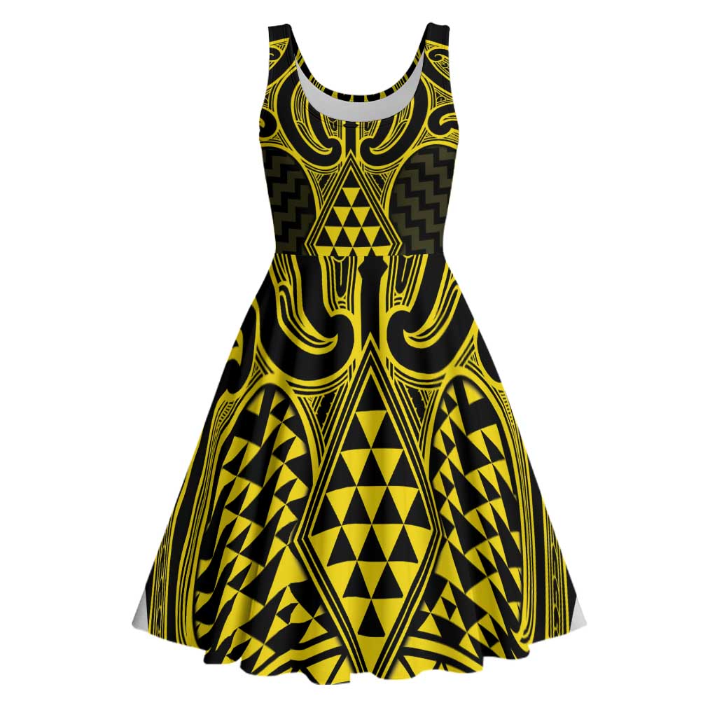 Mahi-dawg Maori Ta Moko Poutama Art Midi Dress - Aussie Hoodie