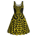 Mahi-dawg Maori Ta Moko Poutama Art Midi Dress - Aussie Hoodie
