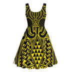 Mahi-dawg Maori Ta Moko Poutama Art Midi Dress - Aussie Hoodie