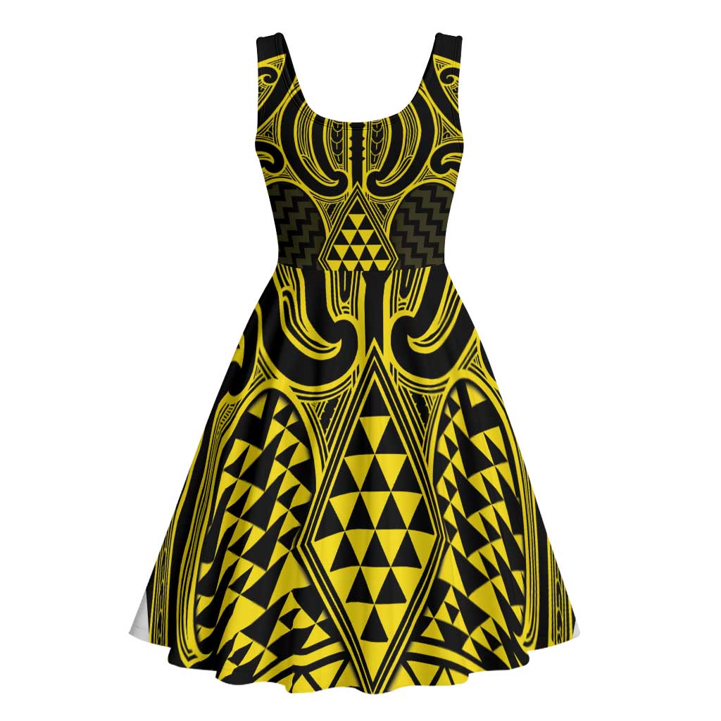Mahi-dawg Maori Ta Moko Poutama Art Midi Dress - Aussie Hoodie