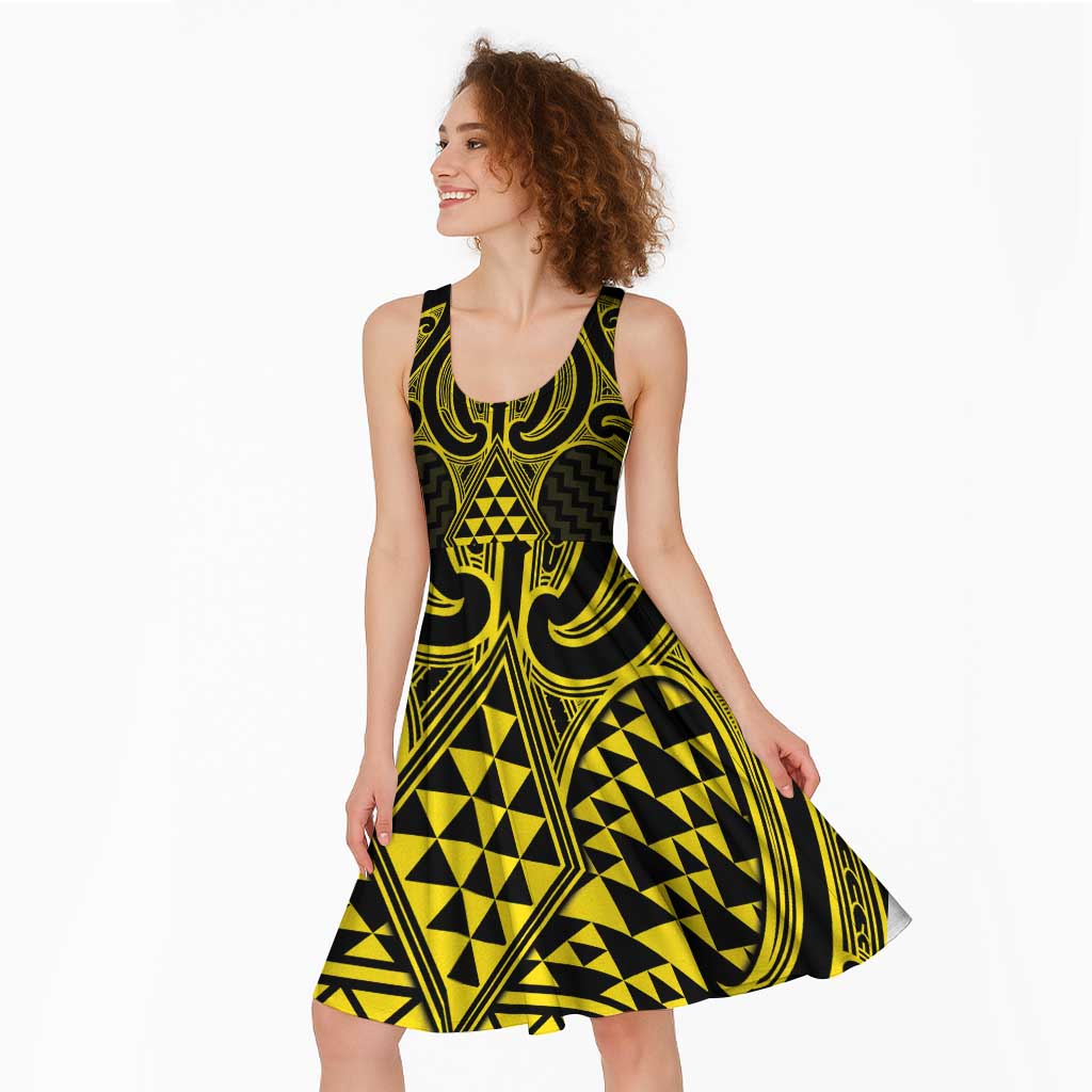 Mahi-dawg Maori Ta Moko Poutama Art Midi Dress - Aussie Hoodie