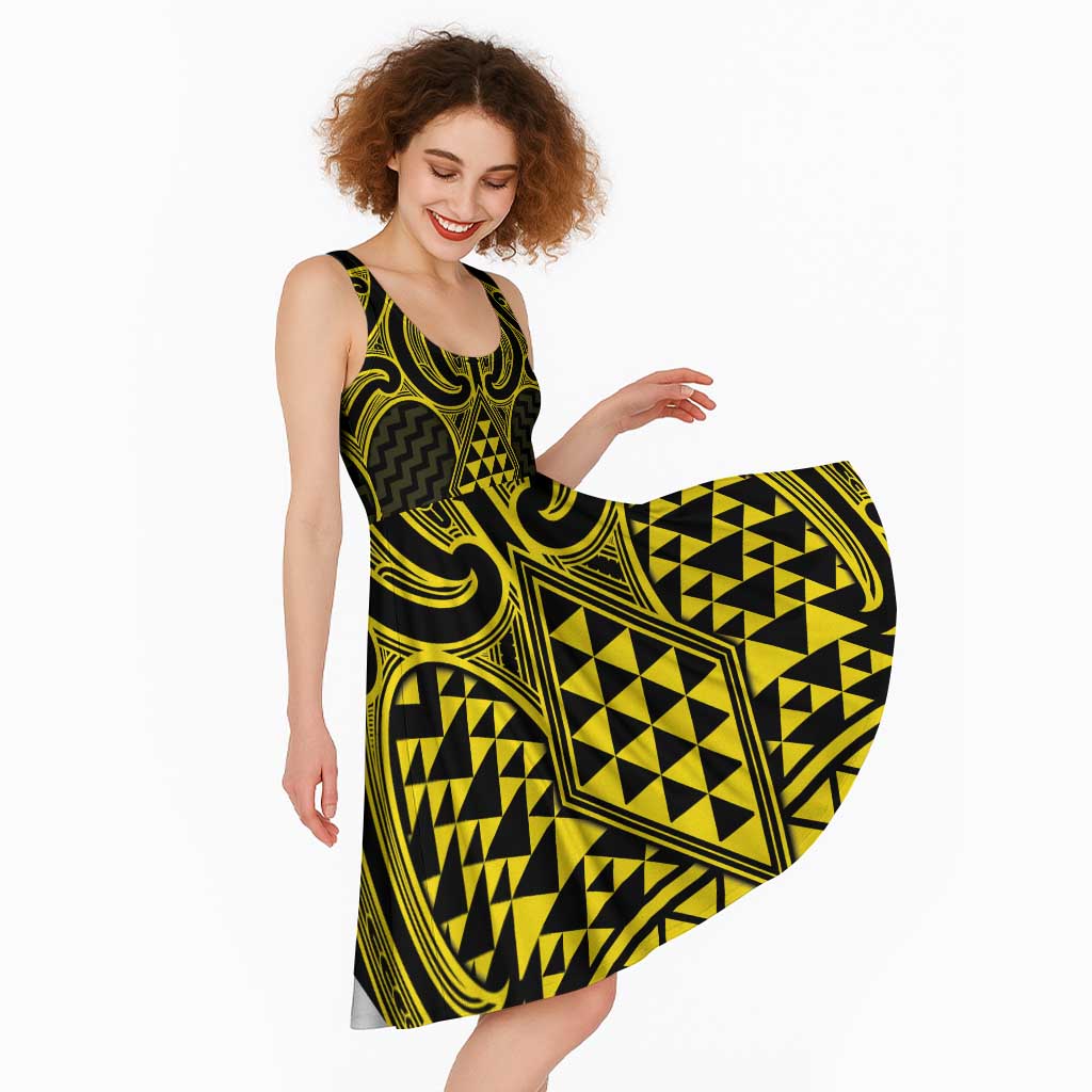 Mahi-dawg Maori Ta Moko Poutama Art Midi Dress - Aussie Hoodie