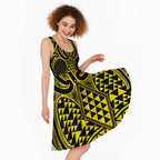 Mahi-dawg Maori Ta Moko Poutama Art Midi Dress - Aussie Hoodie