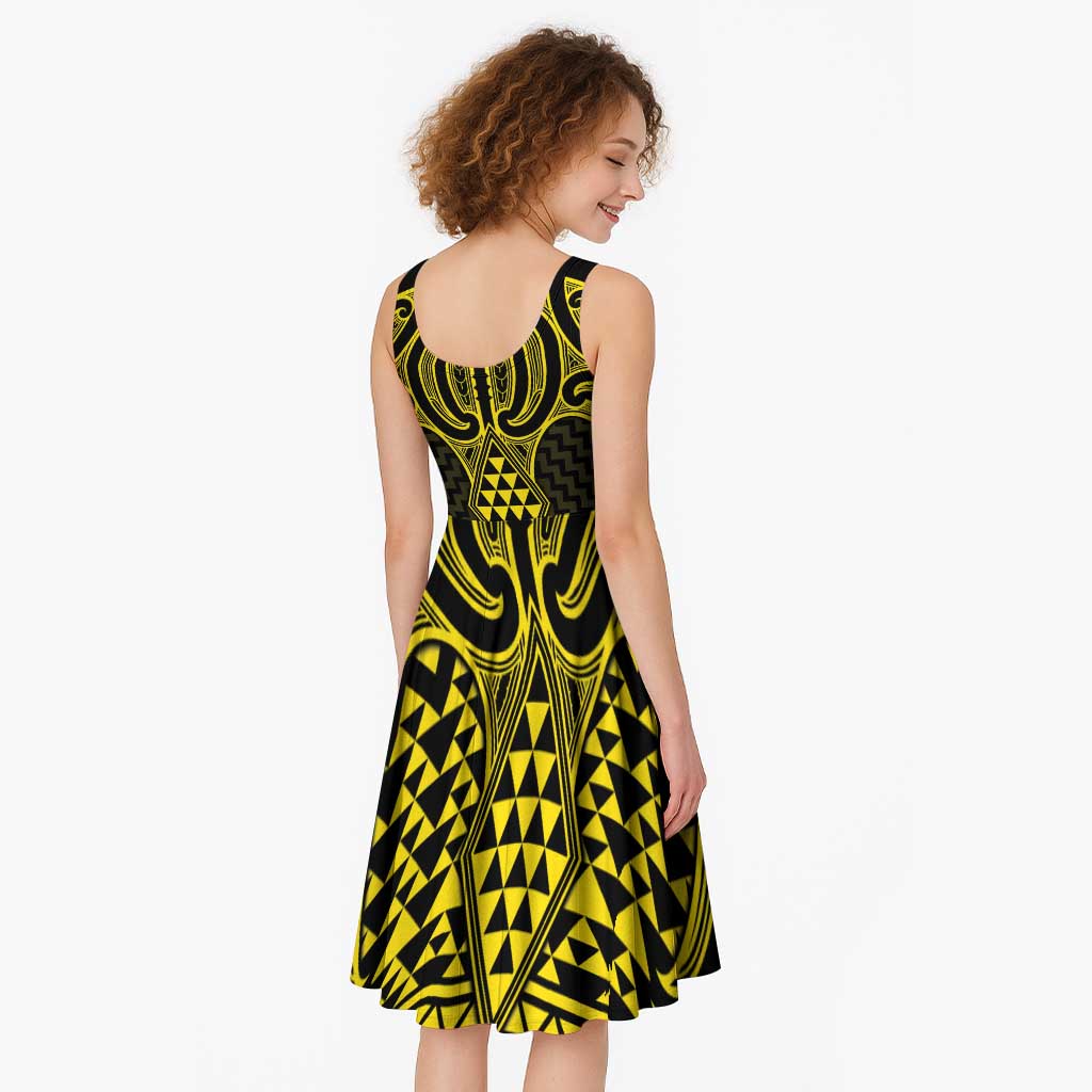 Mahi-dawg Maori Ta Moko Poutama Art Midi Dress - Aussie Hoodie