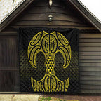 Mahi-dawg Maori Ta Moko Poutama Art Quilt