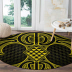 Mahi-dawg Maori Ta Moko Poutama Art Round Carpet