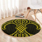 Mahi-dawg Maori Ta Moko Poutama Art Round Carpet