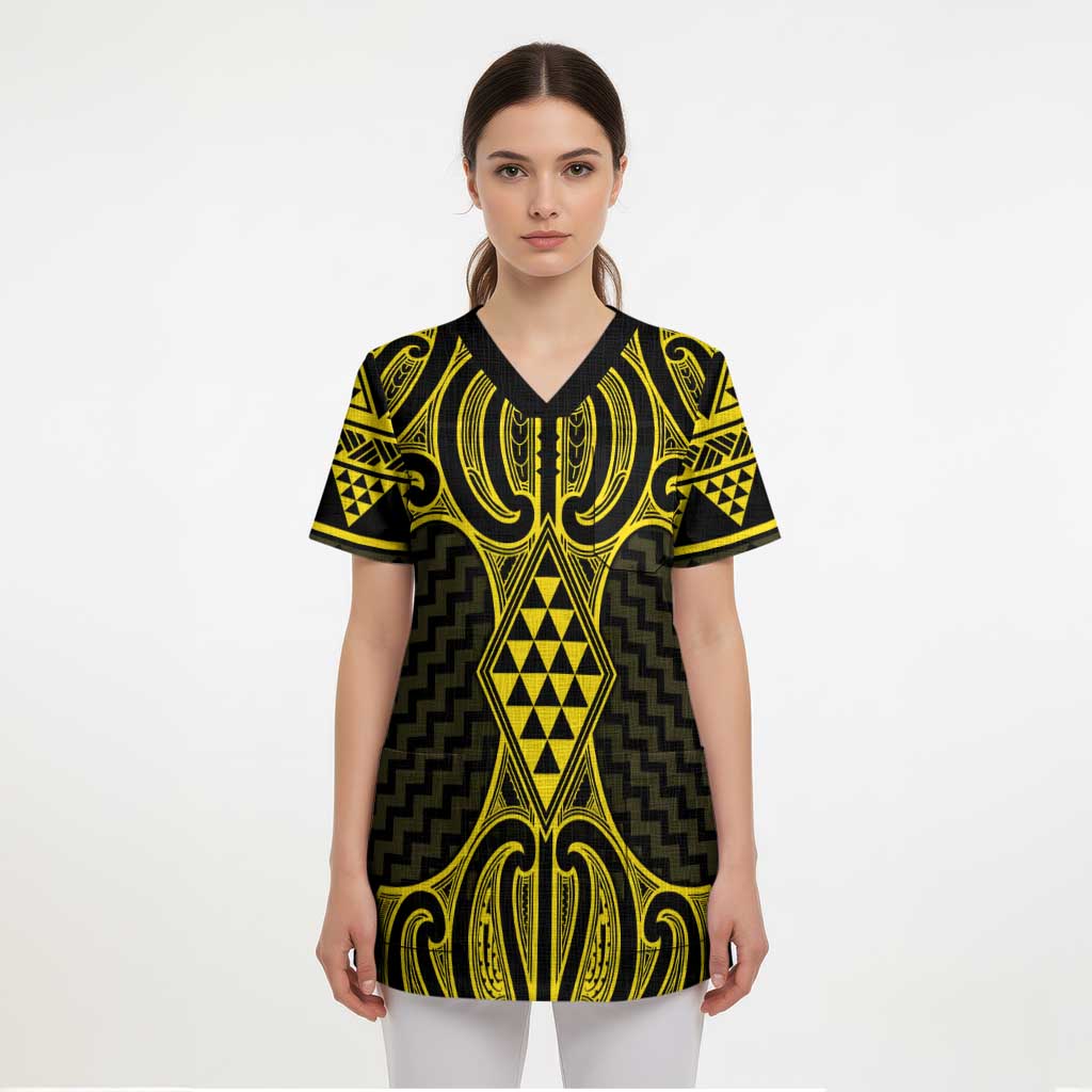 Mahi-dawg Maori Ta Moko Poutama Art Scrub Top - Aussie Hoodie