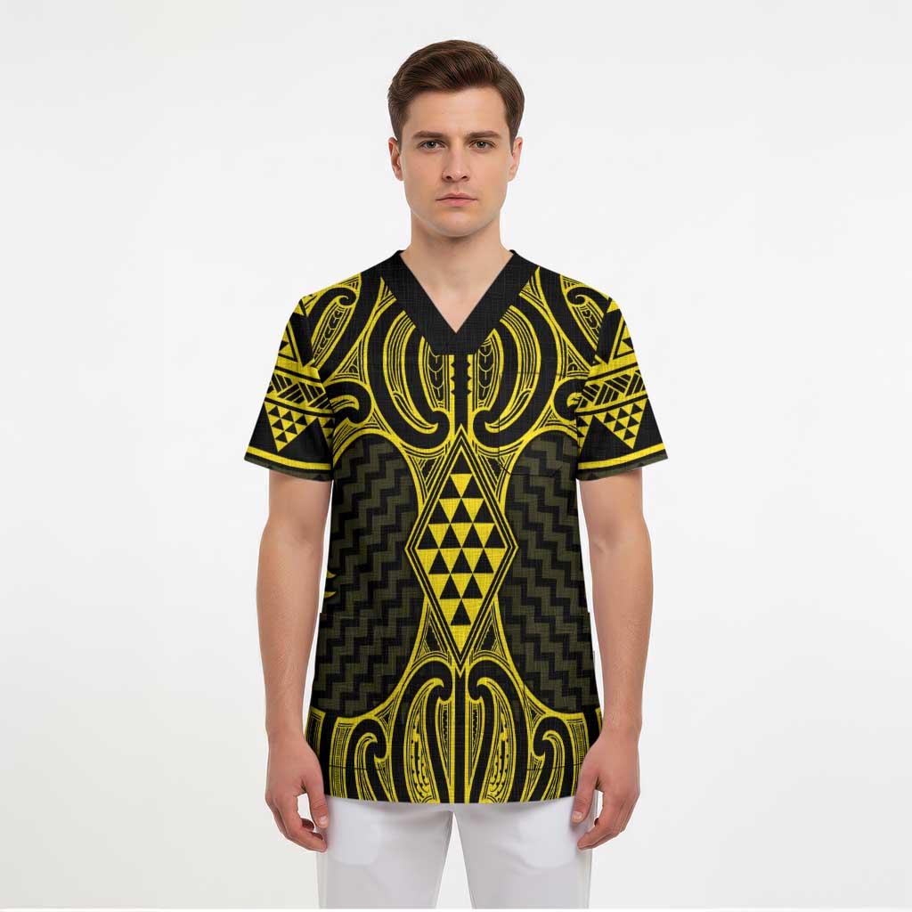 Mahi-dawg Maori Ta Moko Poutama Art Scrub Top - Aussie Hoodie