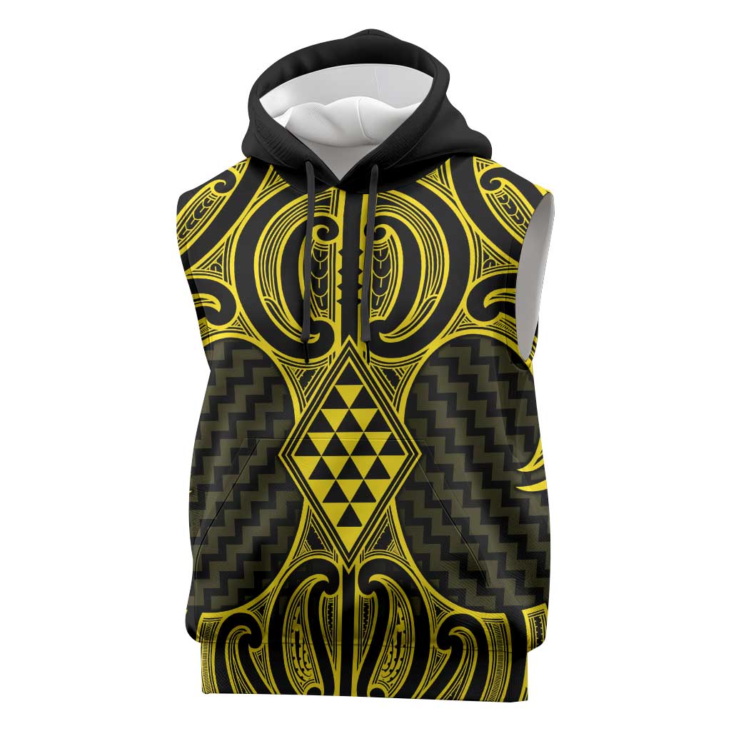 Mahi-dawg Maori Ta Moko Poutama Art Sleeveless Hoodie - Aussie Hoodie
