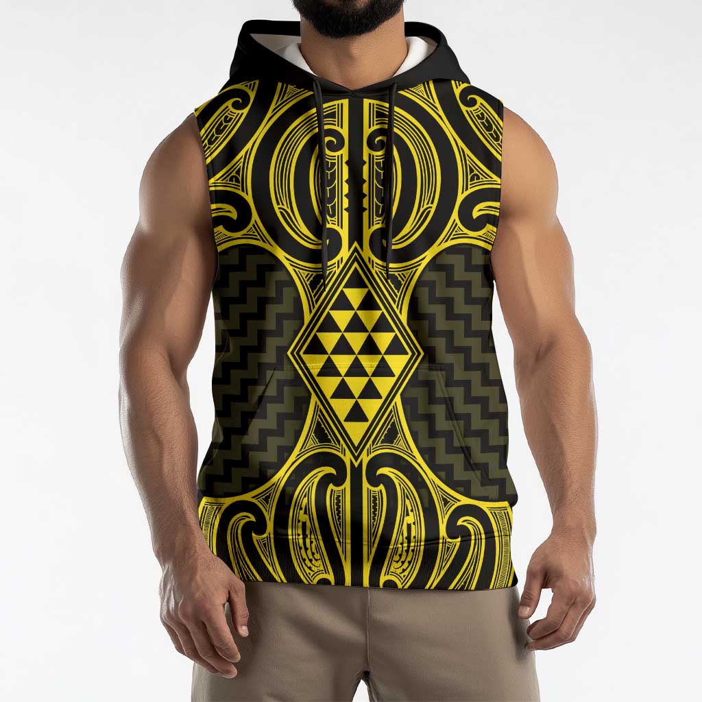 Mahi-dawg Maori Ta Moko Poutama Art Sleeveless Hoodie - Aussie Hoodie