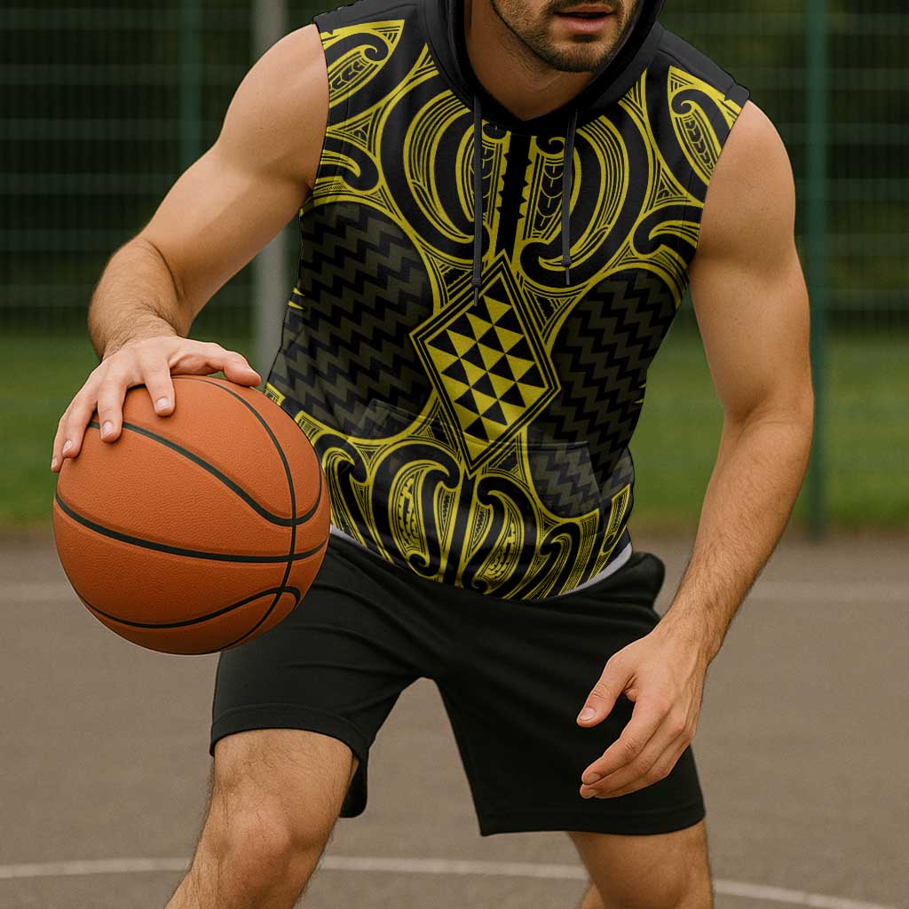 Mahi-dawg Maori Ta Moko Poutama Art Sleeveless Hoodie - Aussie Hoodie