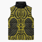 Mahi-dawg Maori Ta Moko Poutama Art Sleeveless Puffer Jacket - Aussie Hoodie