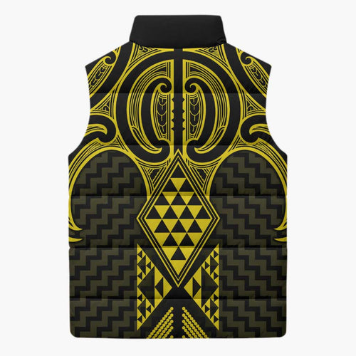 Mahi-dawg Maori Ta Moko Poutama Art Sleeveless Puffer Jacket - Aussie Hoodie